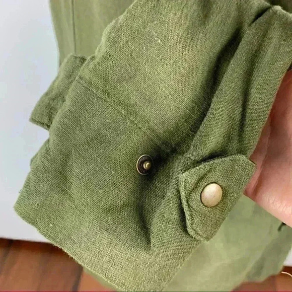 Love tree womens jacket size M army green moto button down armycore - Picture 4 of 9